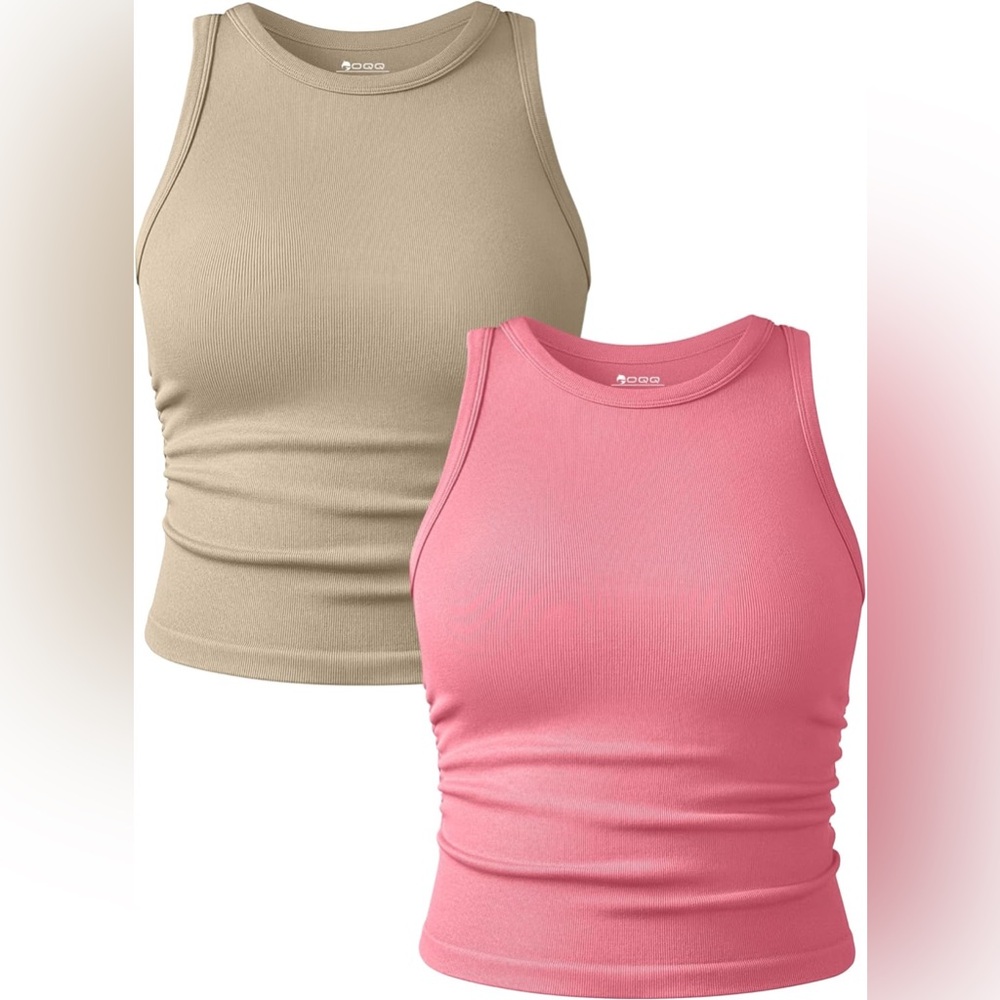 OQQ Women’s 2-Piece‎ Cropped Tank Top Set — Size Large 🌸